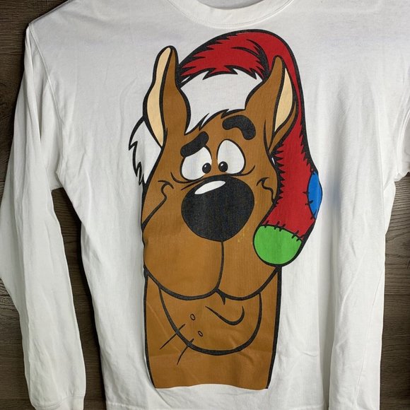 Scooby Doo Christmas Stocking Long Sleeve Shirt Size No Tag 23x27.5 Vtg 1997 - Picture 3 of 9